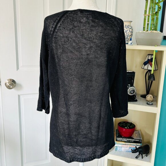 Maria Di Ripabianca 100% Linen Pullover Open Knit Sweater (size 8) - Picture 3 of 12